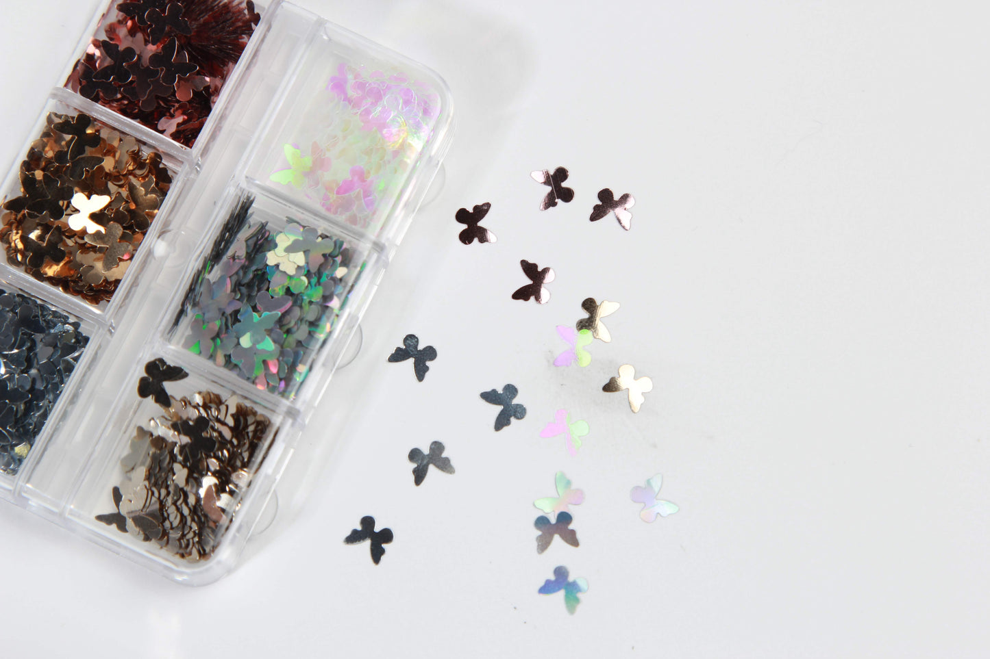 6 Colors Butterfly Glitter Nail Sequins