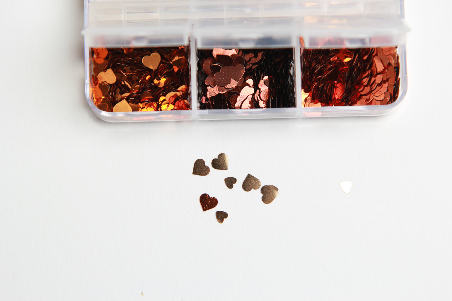 Heart Shaped Metallic Brown Sequin Nail Art Decoration