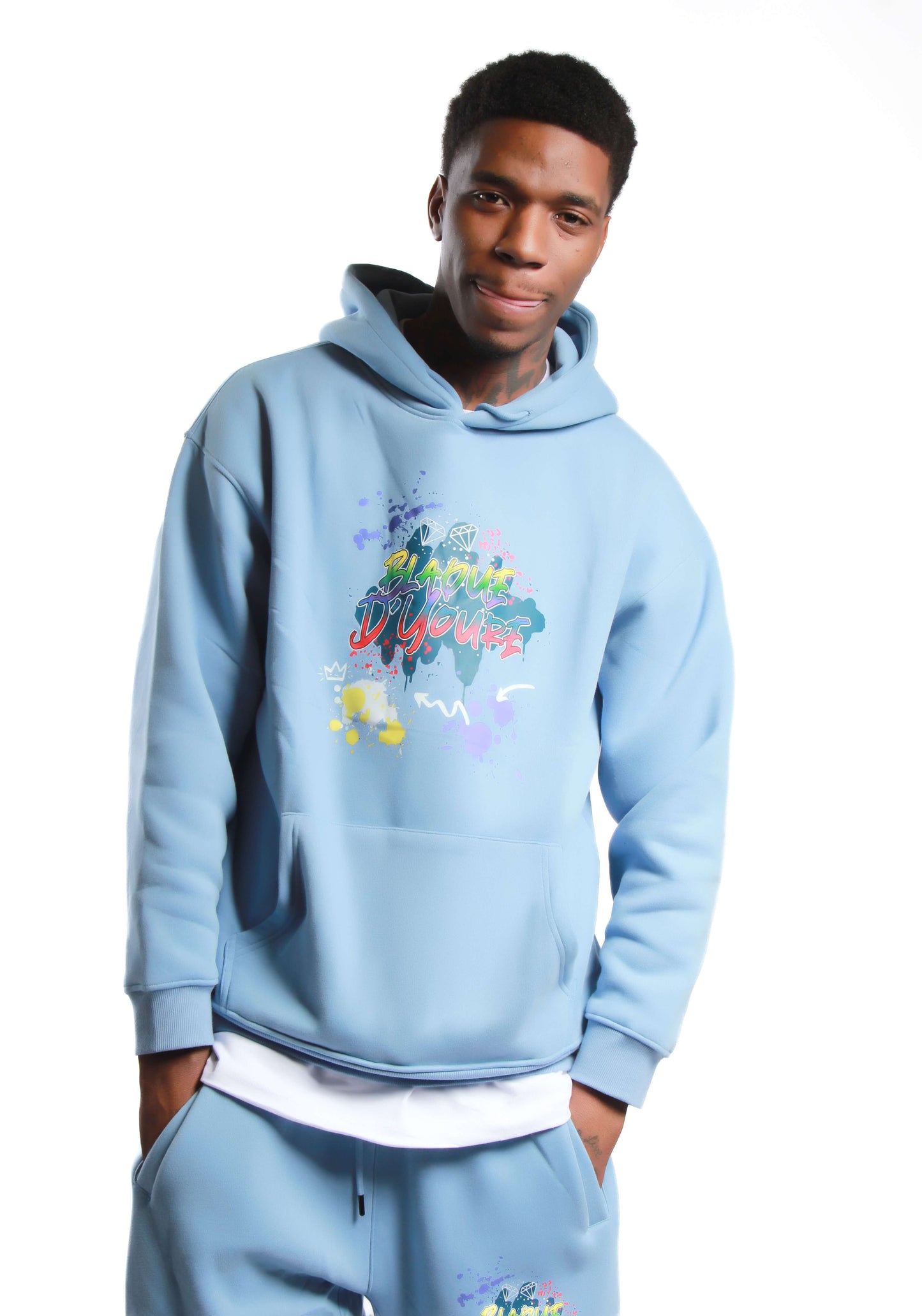 Blaque D' Youre Sweatsuit-Baby Blue