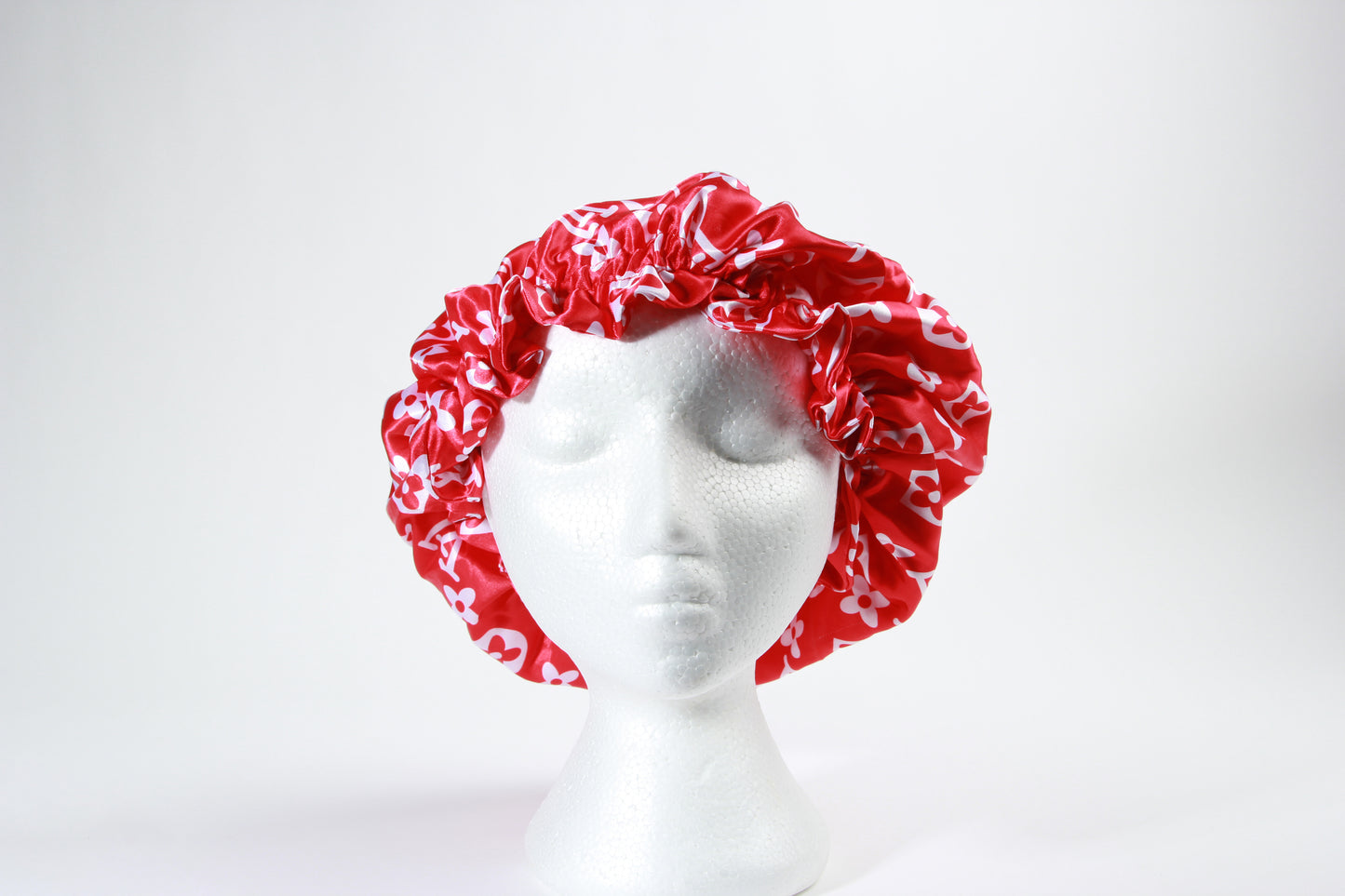 LV Red Satin Hair Cap