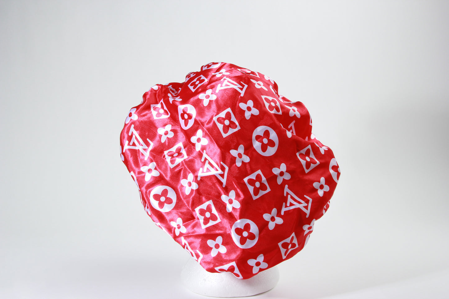 LV Red Satin Hair Cap